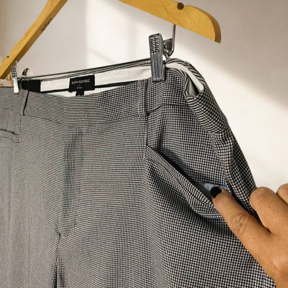 Banana Republic Sloan Pants Black White Check NWT Size 18 Career Stretch - Picture 5 of 15